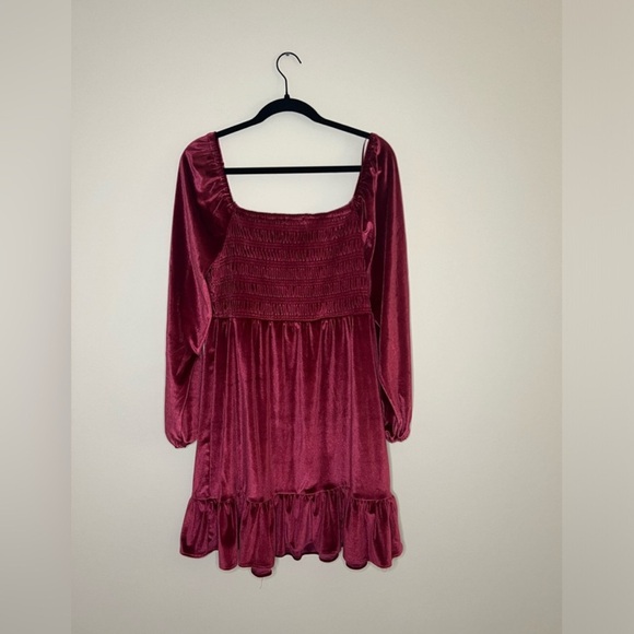 NWT LC Lauren Conrad - Long Sleeve Smocked Mini Dress - Size Medium - Picture 7 of 9